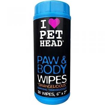 Pack de 50 lingettes Pet Head Orangelicious – soin parfumé animalier