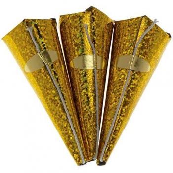 Holographic Gold Cone Party Poppers