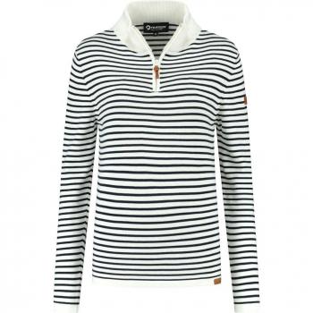 Travelin' Damen Jumper Nacka Weiß/Navy XXL