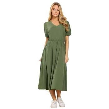 M&Co Cotton Midi Dress, Green, Broderie Sleeves – Women’s Size 20
