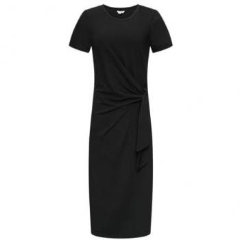 S.Oliver Maxikleid Midikleid aus Baumwollstretch mit Knotendetail