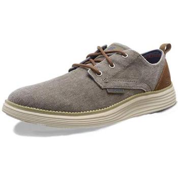 Skechers Men's Status 2.0 Pexton Taupe Casual Footwear – Size 12 (Mixed Leather/Cloth)