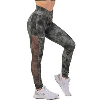 Nebbia Eco Green Camo Mesh Leggings – 400 Breathable, L, Women’s