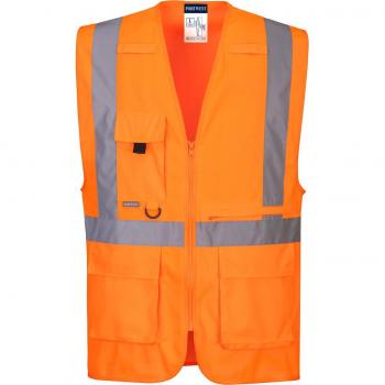 Gilet d’appoint visuel orange S à poches tablettes