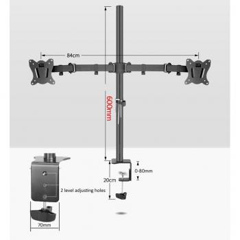 Dubbele monitor mount met inclinatie