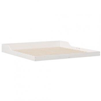 VidaXL Letto a Testa Bianca 200x210 cm in Legno di Pino Massello