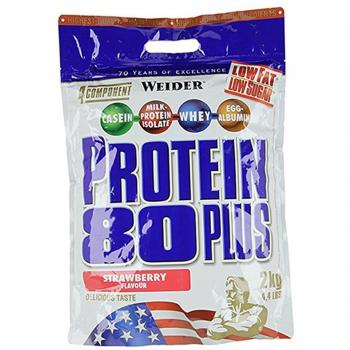 Weider Protein 80 Plus, Erdbeer, Casein Whey Mix, 2kg