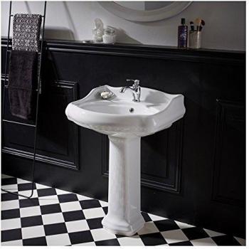 Lavabo Colonne Vintage 60 cm Céramique Blanche