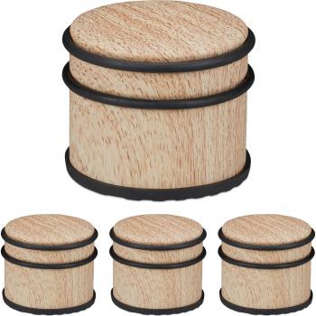 Butoirs de porte décoratifs, lot de 4, en acier inox et caoutchouc
