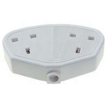 13A 2-Gang White Rubber Socket by Dencon