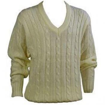 Long Sleeve Cream Sweater, X‑LARGE – Gray Nicolls