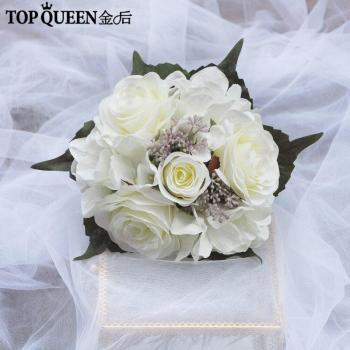 Ramo Boda Floral TOPQUEEN Azul Rosa