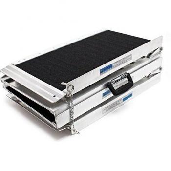 Rampa per sedia a rotelle in alluminio 183cm, pieghevole e antiscivolo, capacità 270kg
