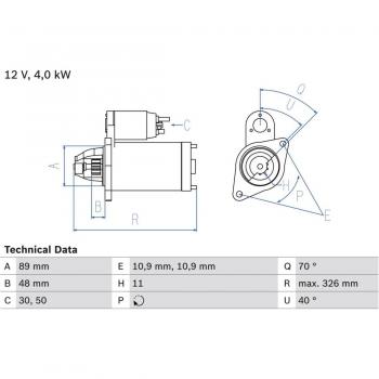 Motorino di avviamento Bosch 0 986 025 790