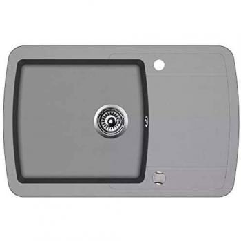 Évier de cuisine bac unique en granit gris