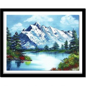 Glitzer-Malerei „Winterlicht Landschaft“ – 20 × 30 cm