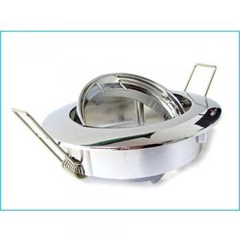 Porta Faretto Led GU10 MR16 Orientabile Rotondo Con Molla Cromato