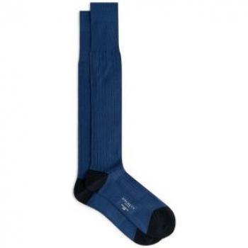 Hackett London Hombre HMU30046: Calcetines Largos Azules M‑L para Casa, Algodón