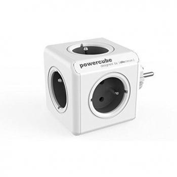 Base Múltiple Allocacoc PowerCube Tipo E 5 Salidas AC Gris