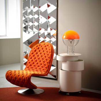 Lampada da tavolo Wire, Verpan, design di Verner Panton, arancio