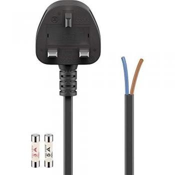 Cable de alimentación del Reino Unido 1.5m Negro