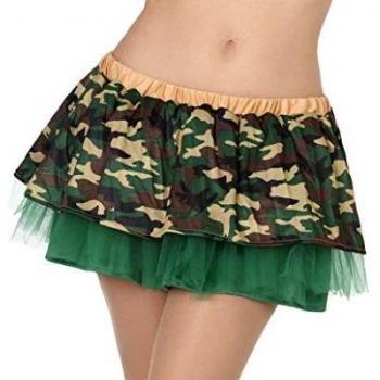 Falda Militar Camuflaje con Tul, Verde Atosa-26459
