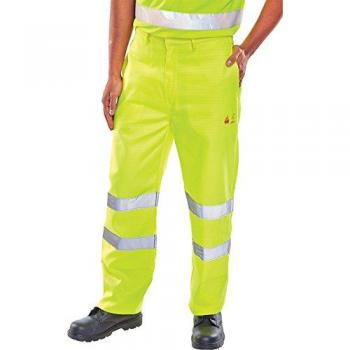 Tesla Fire Retardant Hi-Vis Anti-Static Trousers Saturn Yellow 46T