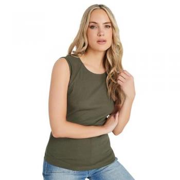 Long Tall Sally Ribbed Vest – Light Khaki