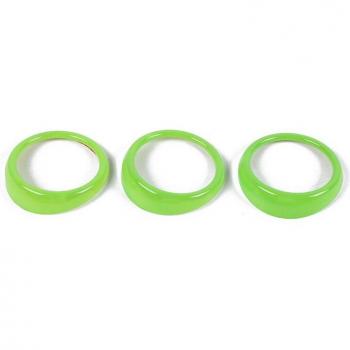 SHINEKA ABS Carbon Fiber Dashboard Vent Stickers for Ford Mustang