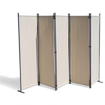 Grasekamp Sichtschutz Paravent 5-teilig Beige 268 x 167 cm