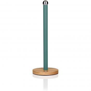 Soporte de Papel de Cocina SWAN Nordic, Eje de Acero al Carbono, Base de Bambú, Diseño Estable y Moderno, Verde