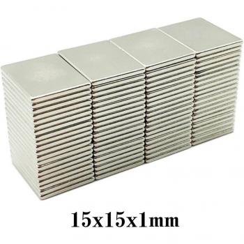 Aimant magnétique néodyme 15x15x1 mm