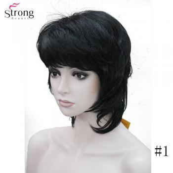 Coiffure synthétique courte auburn/blond pour femmes