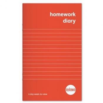 Rhino A6+ Homework Diary 84 Page, 6-Day Week (Pack of 100)