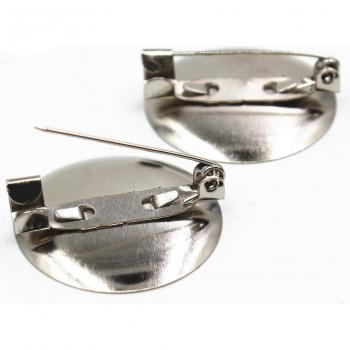Silver White Brooch Back Bar Pin 35mm