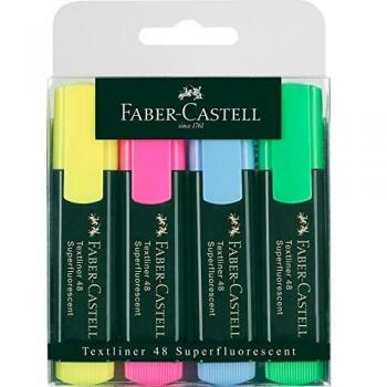 Faber-castell pack de 4 rotuladores marcadores fluorescentes textliner 48