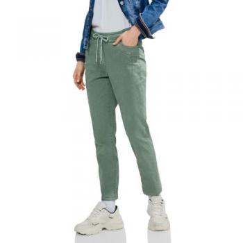 Jogger Pants CECIL Gr. XXL, Länge 28, grün (raw salvia grün), Damen, Web, 68% Baumwolle, 27% Polyester, 5% Elasthan, unifarben, Hosen, Middle Waist
