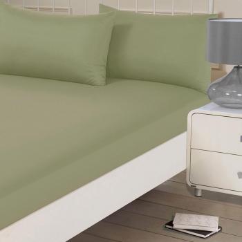 Brentfords Plain Dyed Fitted Sheet, Olive