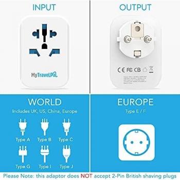 Type E/F Travel Adapter with USB Ports