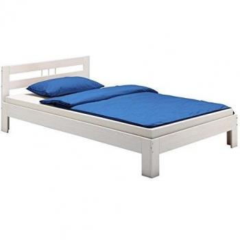 THEO Pin Simple 90x200 cm – lit enfant avec tête de lit, finition blanche lasurée