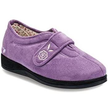Chums Women’s Supportive Memory Foam Slippers in Lavender – EE Extra Wide, Anti‑Slip