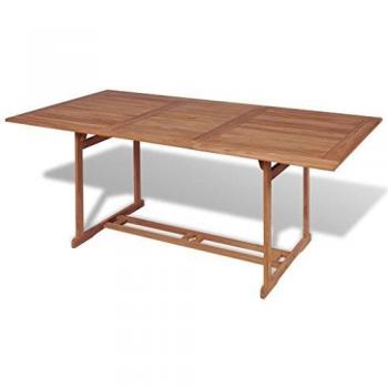 Gartentisch Teak 180x90x75 cm Massivholz