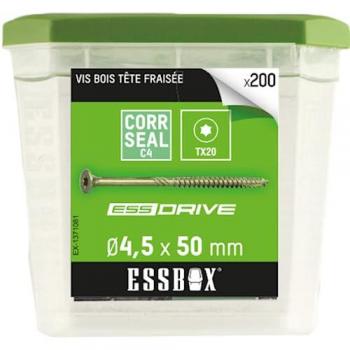 Vis ESSBOX SCELL-IT Bois (Ø4,5 mm x 50 mm) – Pack 200 – Réf. EX‑1371081