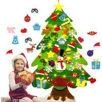 Árbol de Navidad Papá Noel en Fieltro Brillante