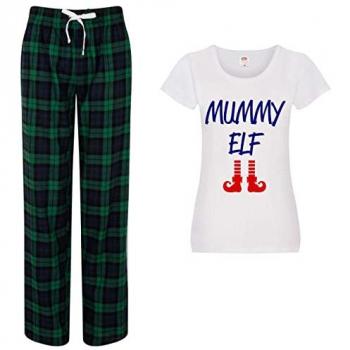 Holiday Green Mummy Elf Sleepwear Set – Large Size