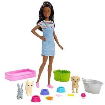 Barbie Famille – Pack Bain à la Maison (Chiot, Chaton, Lapin)