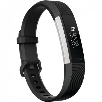 Tracker Fitness Fitbit Alta HR con Funzione Cardio, Colore Nero, Taglia S