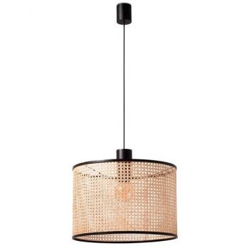 Faro mambo lámpara colgante simple con acabado en ratán negro (Ø450)
