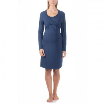 Bellybutton Umstands Nachthemd MILLI, 1/1 Arm, Einfarbig, S, Deep Blue