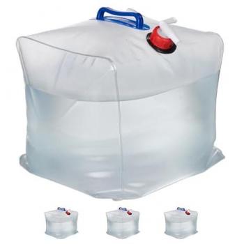 Bidons de distribution 20 L – Pack 4 – Filtres robinet, poignée ergonomique – Jerrycan – Plastique sans BPA – Lumineux